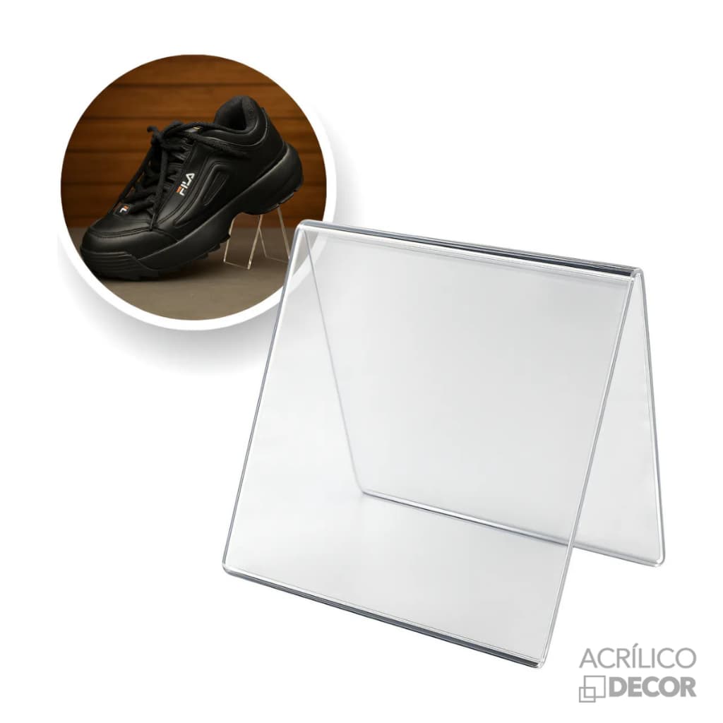 Expositor de Calçados KIT 10 UN (Acrílico Cristal 2mm)