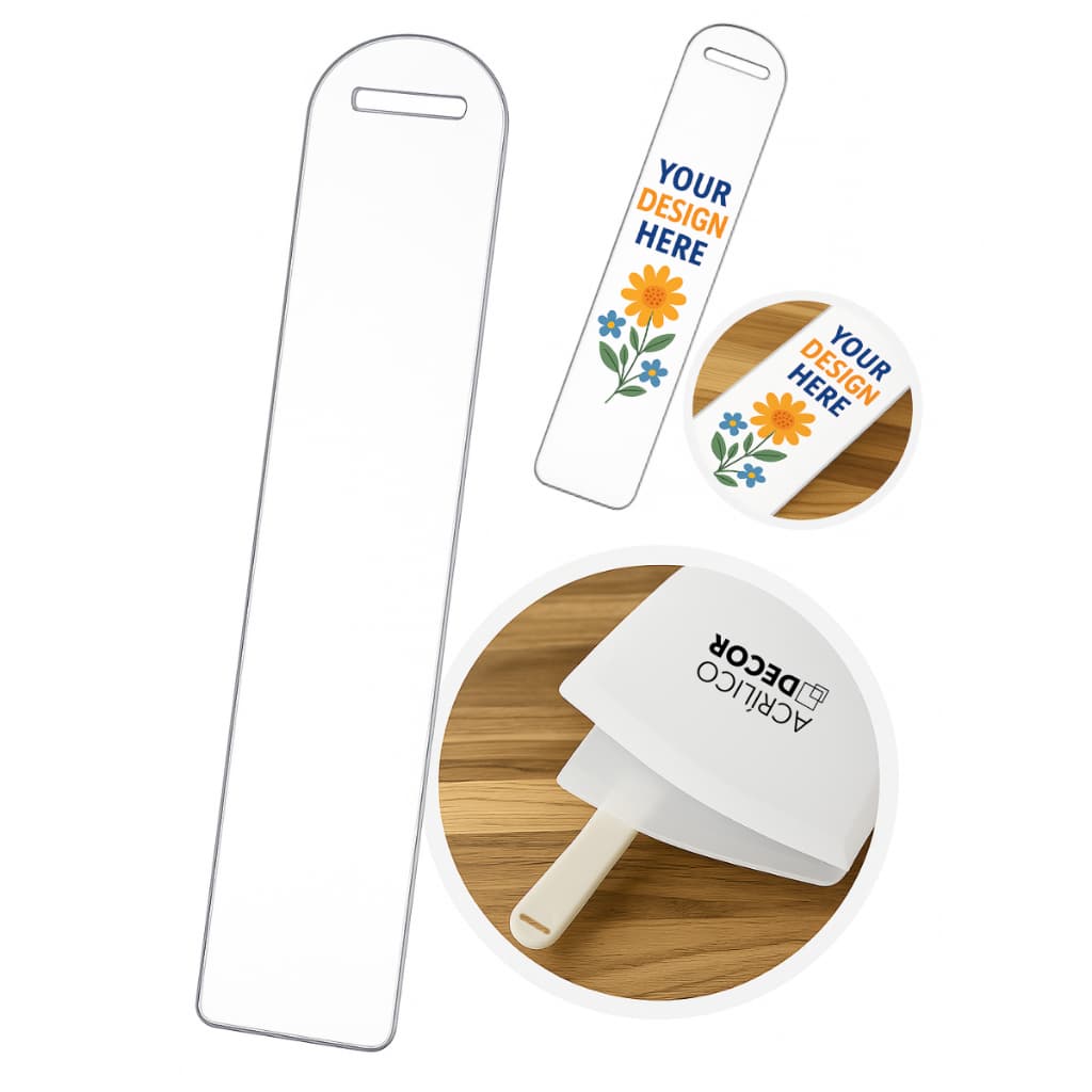 Marca Página Kit 10 UN (Acrílico Cristal 2mm)
